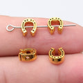 Horseshoe Metal Spacer Beads in Three Antique Finishes view 4