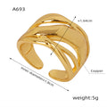 Gold Open Statement Rings Interwoven Pad and Multi Ridge view 6