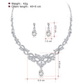 Black Silver Tone Crystal Leaf Teardrop Crystal Metal Necklace view 6
