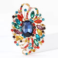 Large Peacock Feather Crystal Brooch in Nine Colorways view 2