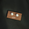 Five Size Classic White Pearl Look Round Stud Earrings view 7