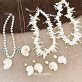 Shell Pearl Necklaces And Shell Drop Earrings Five Styles view 1