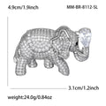 Pavé Crystal Elephant Brooch Teardrop Stone Five Colors view 6