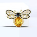 Crystal Bee Brooch with Green and Yellow Body Stones view 2