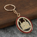 Moon Festival Gold Tone Rhinestone Keychain Arabic Style Bag Charm