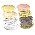 Oval Handmade Script Metal Tag Charms in Mixed Finishes view 5