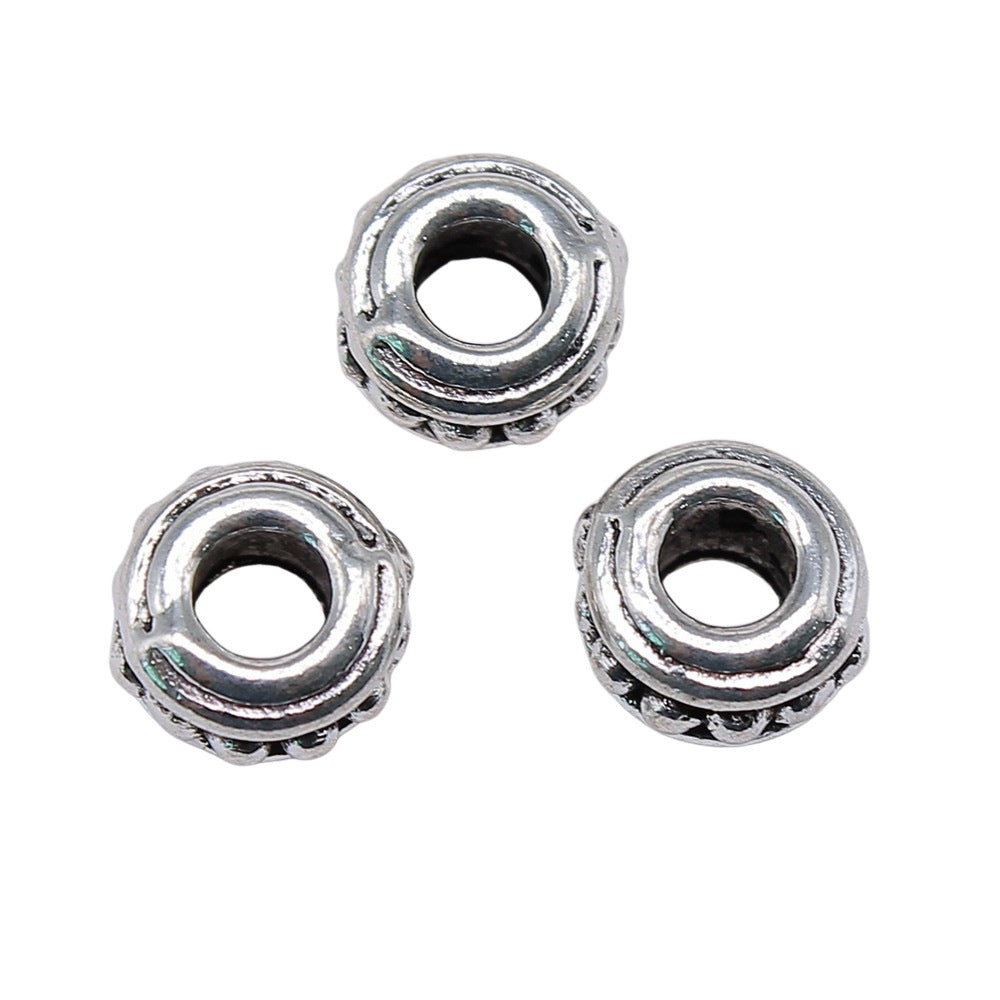 10x10x6mm 1.8g Zinc Alloy Large Hole Spacer Beads for Bracelet Necklace Jewelry Making Crafts