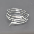 Gold and Silver Tone Coiled Snake Open Cuff Bracelets view 4
