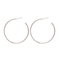 Slim Silver Round Hoop Earrings in Four Sizes with Polished Metal Details view 5