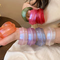 Irregular Translucent Resin Wave Bangle Bracelet Multi Color view 1