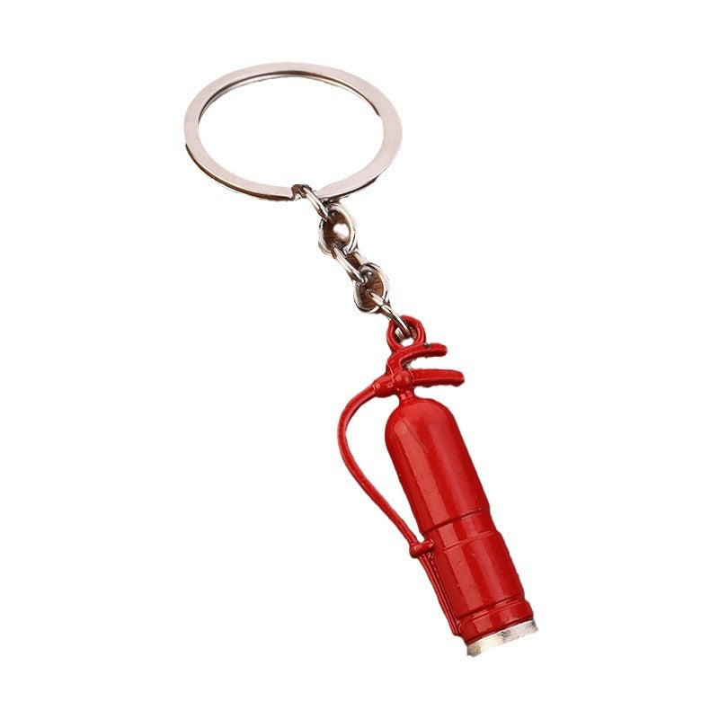 Mini Fire Extinguisher Alloy Keychain Novelty Car Bag Charm