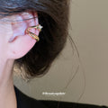 Star And Butterfly Crystal Ear Cuffs In Six Mixed Metal Styles view 3