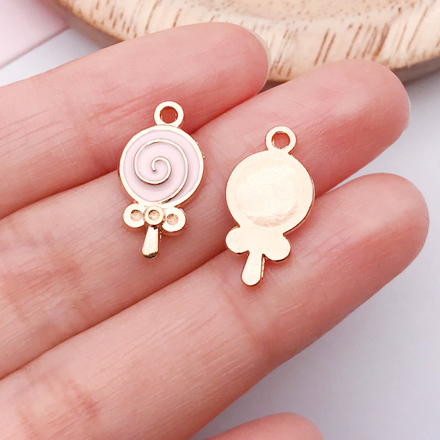 Enamel Zinc Alloy Donut Lollipop Cake Dessert Charm Pendant for DIY Keychain Jewelry
