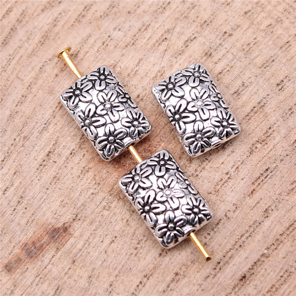 12x9mm 1.5g Antique Silver Zinc Alloy Flower Small Hole Spacer Beads for Bracelet Necklace Making