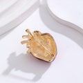 Red Gold Tone Anatomical Heart Metal Brooch Pin for Jackets and Lapels view 3