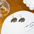 Five Gothic Hand Eye Bat Rose Novelty Hook Earrings view 5