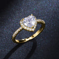 Heart-Shaped Halo Pave Ring In Four Stone And Finish Variants view 6