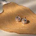 Gold Tone Multifacet Clear Crystal Ball Stud Earrings view 3