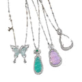 Gourd and Butterfly Pendant Necklaces Silver Tone 4 Styles view 5