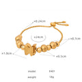 Gold And Steel Slider Bracelets Hearts Butterflies Crystal Beads view 11
