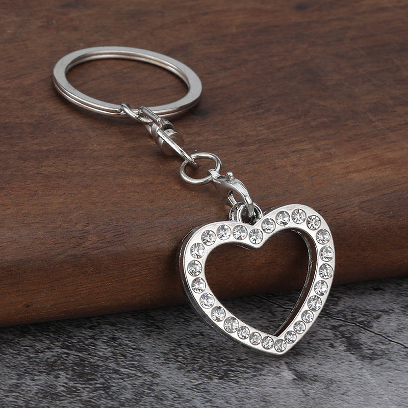 Simple Star Photo Frame Metal Keychain Insert Picture Pendant Bag Charm