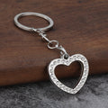 Silver Tone Metal Star and Heart Keychains with Clear Accents view 6