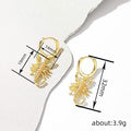 Gold Tone Scorpion Charm Huggie Hoop Drop Earrings Metal view 4