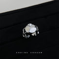 Silver Tone Open Adjustable Round Disc Statement Ring view 4