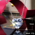 Heart-Shaped Solitaire Pendant Necklace In Six Stone Colors view 5