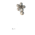 Silver Pearl Flower Ear Cuff With Crystal Petal Accents view 5