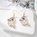 Gold Frame Resin Dried Flower Halloween Earrings 6 Styles view 3