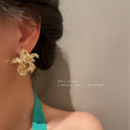 Mixed Gold Tone Floral Stud and Drop Earrings Fashion Jewelry Accessories view 4