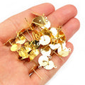 Round Disc Earring Posts with Hanging Loops in Two Finishes view 4
