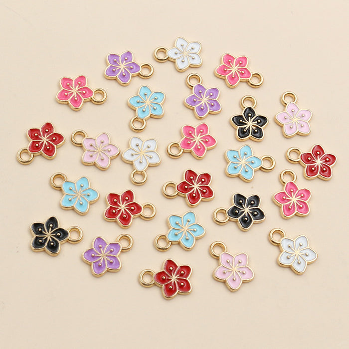 Enamel Flower Metal Charms in Ten Soft Color Options