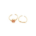 Gold Open Rings Peach Stone And Butterfly Chain Bracelet view 5