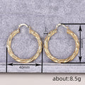 Gold Tone Twisted Spiral Round Hoop Earrings Metal Pair view 4