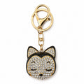 Rhinestone Fox Face Keychain Enamel Metal Bag Charm view 5