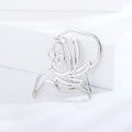 Hollow Outline Portrait Face Brooch Glasses Two Tones view 6