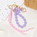 Beaded Heart Carabiner Keychain Phone Strap Bow Charm view 7