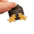 Gold Tone Horse Stud Earrings With Clear Crystal Accents view 5
