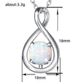 Silver Tone Infinity Opalescent Drop Necklace with Polished Metal Finish view 5