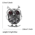 Gold Silver Tone Big Eye Owl Crystal Rhinestone Brooch view 7