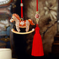 Crystal Rocking Horse Car Hangers with Long Tassels in Six Colors view 2