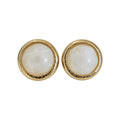 Cream Resin Stud Earrings in Round and Square Shapes view 5