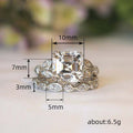 Gold And Silver Tone Square Crystal Ring Set Fashion Jewelry view 4