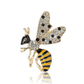Yellow and Black Enamel Bee Brooch With Crystal Wings view 5
