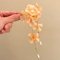 Fabric Flower Pearl Tassel Duckbill Hair Clips Orange Green Pink view 3
