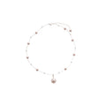 Silver Pearl Station Necklace Large Round Drop Pendant view 5