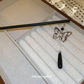 Black Butterfly Drop Hair Stick And Silver Tone Chain Hairpin view 2
