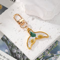 Gold Tone Butterfly and Fishtail Pressed Flower Clip Keychains view 7